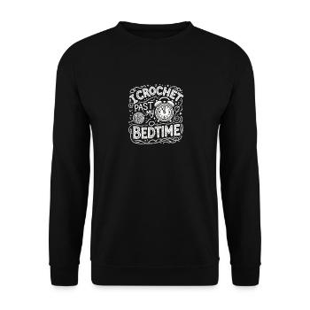 Ich häkle nach der Schlafenszeit - Unisex Pullover - Schwarz - Vorne - Alina (178cm) & Michal (187cm)