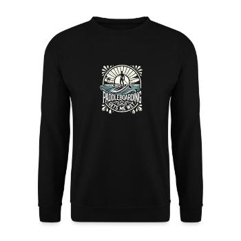 Paddleboarding macht mich nass - Unisex Pullover - Schwarz - Vorne - Alina (178cm) & Michal (187cm)