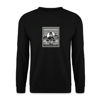 Ich bin der Lieferfahrer - Unisex Pullover - Schwarz - Vorne - Alina (178cm) & Michal (187cm)