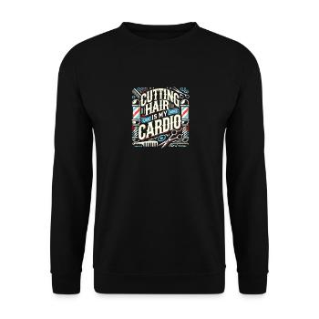 Haare schneiden ist mein Training - Unisex Pullover - Schwarz - Vorne - Alina (178cm) & Michal (187cm)