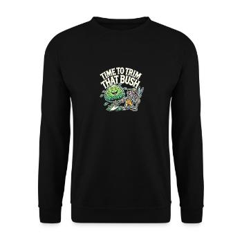 Zeit, den Busch zu stutzen - Unisex Pullover - Schwarz - Vorne - Alina (178cm) & Michal (187cm)