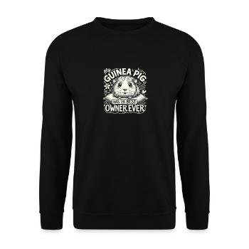 Mein Meerschweinchen hat die beste Besitzerin - Unisex Pullover - Schwarz - Vorne - Alina (178cm) & Michal (187cm)