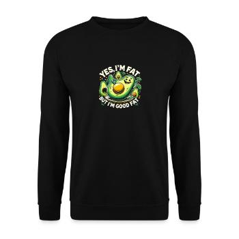 Ja, ich bin fett, aber ich bin gut fett - Unisex Pullover - Schwarz - Vorne - Alina (178cm) & Michal (187cm)