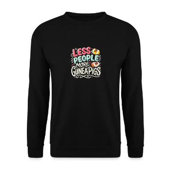 Weniger Menschen, mehr Meerschweinchen - Unisex Pullover - Schwarz - Vorne - Alina (178cm) & Michal (187cm)