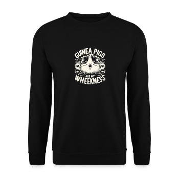 Meerschweinchen sind mein Glücksbringer - Unisex Pullover - Schwarz - Vorne - Alina (178cm) & Michal (187cm)