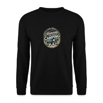 Die besten Erinnerungen werden beim Camping - Unisex Pullover - Schwarz - Vorne - Alina (178cm) & Michal (187cm)