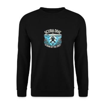 Tauchen, um den Wahnsinn auszubrennen - Unisex Pullover - Schwarz - Vorne - Alina (178cm) & Michal (187cm)