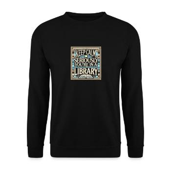 Bleiben Sie ruhig, wenn Sie sich in einer - Unisex Pullover - Schwarz - Vorne - Alina (178cm) & Michal (187cm)