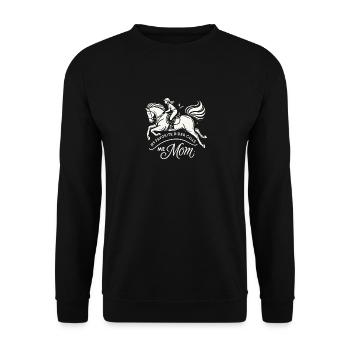 Meine Lieblingsreiterin nennt mich Mama - Unisex Pullover - Schwarz - Vorne - Alina (178cm) & Michal (187cm)