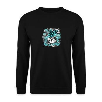 Dive Hair Don't Care - Unisex Pullover - Schwarz - Vorne - Alina (178cm) & Michal (187cm)
