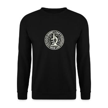 Tut mir leid, ich kann nicht, ich habe Labor - Unisex Pullover - Schwarz - Vorne - Alina (178cm) & Michal (187cm)