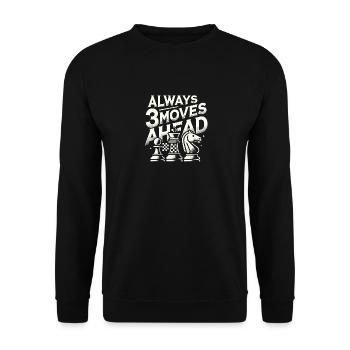 Immer 3 Züge voraus - Unisex Pullover - Schwarz - Vorne - Alina (178cm) & Michal (187cm)