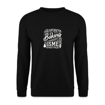 Die geheime Zutat zum Backen bin ich - Unisex Pullover - Schwarz - Vorne - Alina (178cm) & Michal (187cm)