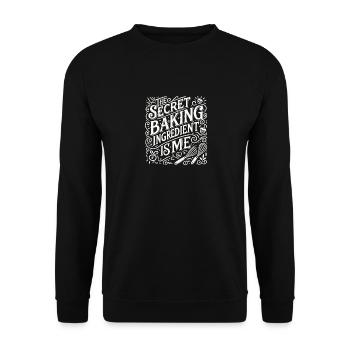 Die geheime Zutat zum Backen bin ich - Unisex Pullover - Schwarz - Vorne - Alina (178cm) & Michal (187cm)