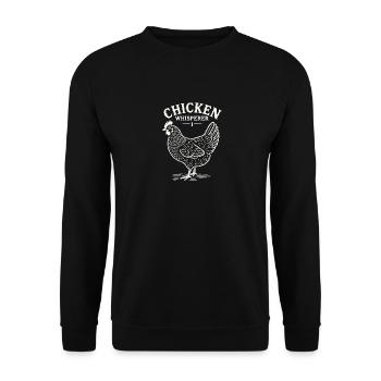 Hühnerflüsterer - Unisex Pullover - Schwarz - Vorne - Alina (178cm) & Michal (187cm)