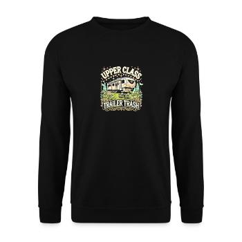 Upper Class Trailer Trash - Unisex Pullover - Schwarz - Vorne - Alina (178cm) & Michal (187cm)