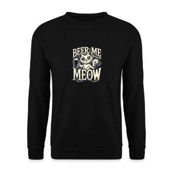 Beer Me Right Meow - Unisex Pullover - Schwarz - Vorne - Alina (178cm) & Michal (187cm)