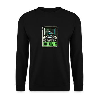 Geh weg, ich bin am Coden - Unisex Pullover - Schwarz - Vorne - Alina (178cm) & Michal (187cm)
