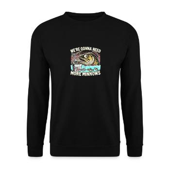 Wir werden mehr Elritzen brauchen - Unisex Pullover - Schwarz - Vorne - Alina (178cm) & Michal (187cm)