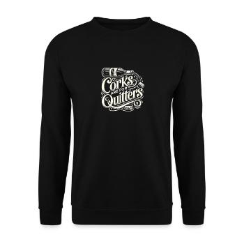 Korken sind für Drückeberger - Unisex Pullover - Schwarz - Vorne - Alina (178cm) & Michal (187cm)