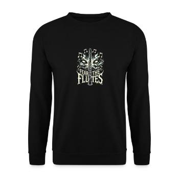 Fürchte die Flöten - Unisex Pullover - Schwarz - Vorne - Alina (178cm) & Michal (187cm)