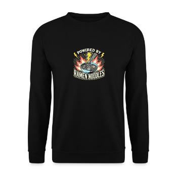 Angetrieben von Ramen-Nudeln - Unisex Pullover - Schwarz - Vorne - Alina (178cm) & Michal (187cm)