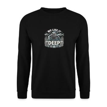 Sporttauchen - Wir mögen es tief - Unisex Pullover - Schwarz - Vorne - Alina (178cm) & Michal (187cm)