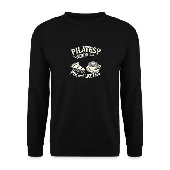 Pilates Ich dachte, Sie sagten Kuchen und - Unisex Pullover - Schwarz - Vorne - Alina (178cm) & Michal (187cm)
