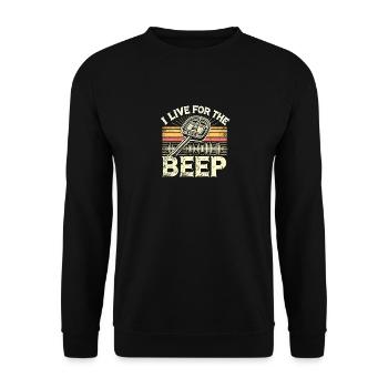 Ich lebe für den Piepton - Unisex Pullover - Schwarz - Vorne - Alina (178cm) & Michal (187cm)