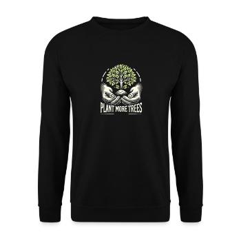 Mehr Bäume pflanzen - Unisex Pullover - Schwarz - Vorne - Alina (178cm) & Michal (187cm)