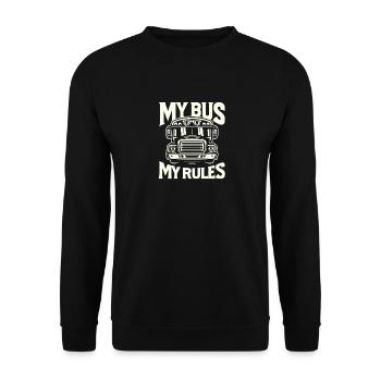 Mein Bus Meine Regeln - Unisex Pullover - Schwarz - Vorne - Alina (178cm) & Michal (187cm)