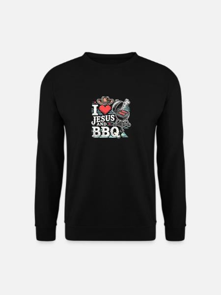 Ich liebe Jesus und BBQ - Unisex Pullover - Schwarz