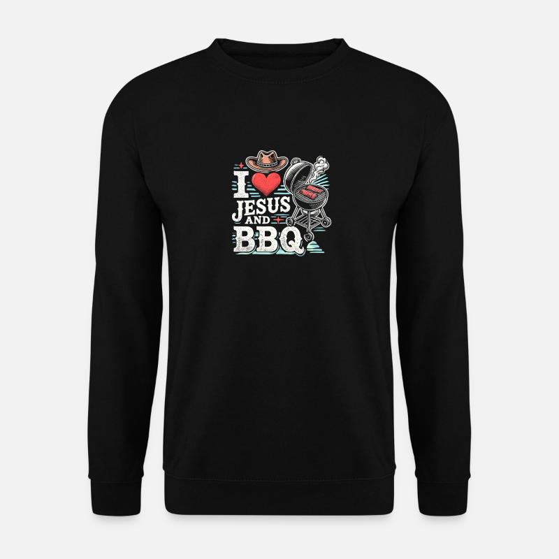 Ich liebe Jesus und BBQ - Unisex Pullover - Schwarz