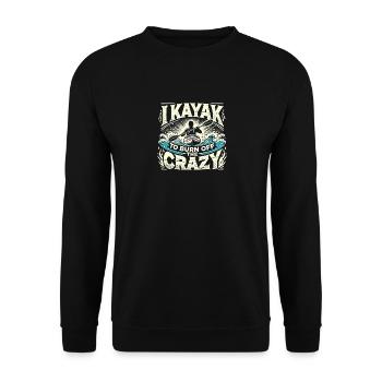 Ich fahre Kajak, um den Wahnsinn zu vertreiben - Unisex Pullover - Schwarz - Vorne - Alina (178cm) & Michal (187cm)
