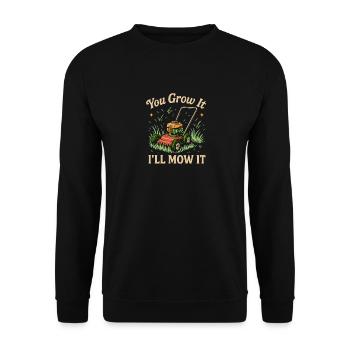 Du lässt es wachsen, ich werde es mähen - Unisex Pullover - Schwarz - Vorne - Alina (178cm) & Michal (187cm)