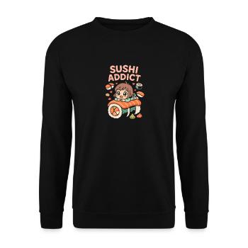 Sushi-Süchtiger - Unisex Pullover - Schwarz - Vorne - Alina (178cm) & Michal (187cm)