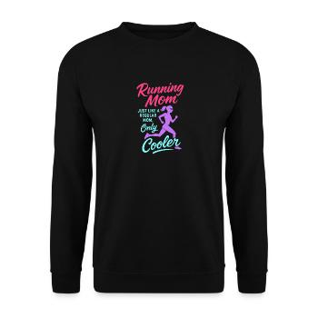 Running Mom - wie eine normale Mutter, nur cooler - Unisex Pullover - Schwarz - Vorne - Alina (178cm) & Michal (187cm)