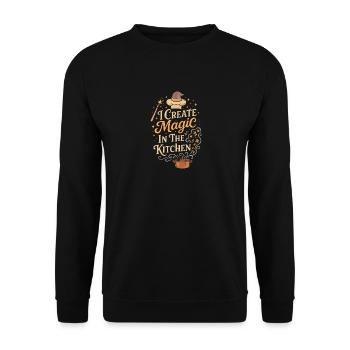 Ich zaubere in der Küche - Unisex Pullover - Schwarz - Vorne - Alina (178cm) & Michal (187cm)