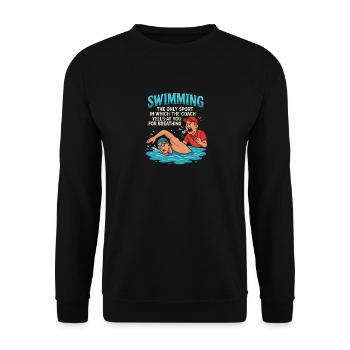 Schwimmen ist die einzige Sportart, bei der der - Unisex Pullover - Schwarz - Vorne - Alina (178cm) & Michal (187cm)