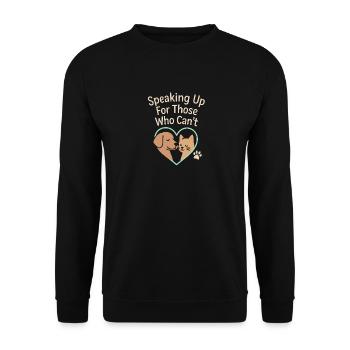 Für diejenigen eintreten, die es nicht können - Unisex Pullover - Schwarz - Vorne - Alina (178cm) & Michal (187cm)