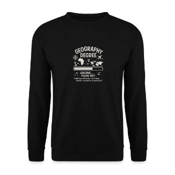 Geographie-Studium Laden - Unisex Pullover - Schwarz - Vorne - Alina (178cm) & Michal (187cm)