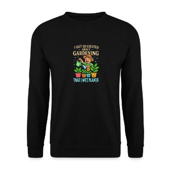 Ich bin so aufgeregt über Gartenarbeit, dass ich - Unisex Pullover - Schwarz - Vorne - Alina (178cm) & Michal (187cm)