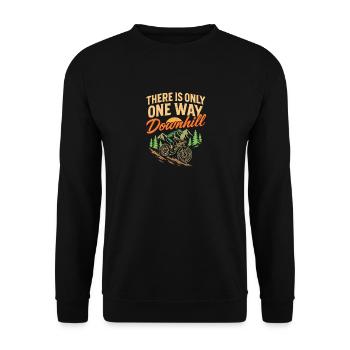 Es gibt nur einen Weg bergab - Unisex Pullover - Schwarz - Vorne - Alina (178cm) & Michal (187cm)