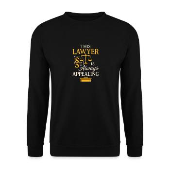 Diese Anwältin ist immer ansprechend - Unisex Pullover - Schwarz - Vorne - Alina (178cm) & Michal (187cm)