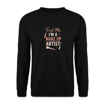 Vertrauen Sie mir, ich bin ein Make-up-Künstler - Unisex Pullover - Schwarz - Vorne - Alina (178cm) & Michal (187cm)