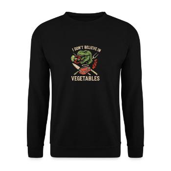 Ich glaube nicht an Gemüse - Unisex Pullover - Schwarz - Vorne - Alina (178cm) & Michal (187cm)