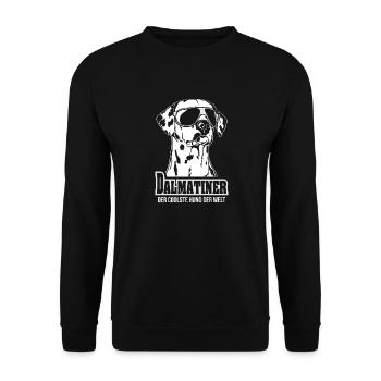 DALMATINER coolster Hund Hundespruch Wilsigns - Unisex Pullover - Schwarz - Vorne - Alina (178cm) & Michal (187cm)