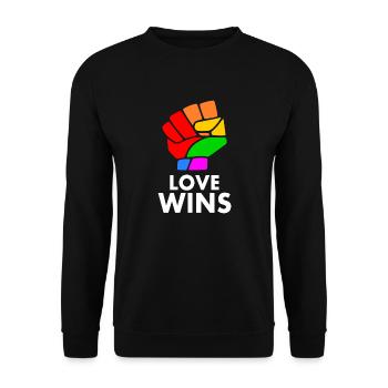 Love wins - Unisex Sweatshirt - black - Front - Alina (178cm) & Michal (187cm)