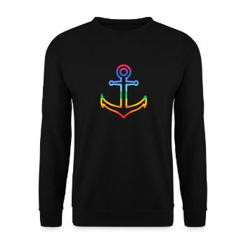 Rainbow Anchor - Unisex Sweatshirt - black - Front - Alina (178cm) & Michal (187cm)