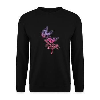 Monarch Butterfly Sketch Graphic Butterfly Lovers - Sweat-shirt Unisexe - noir - Devant - Alina (178cm) & Michal (187cm)